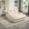 Modern Corduroy Sleeper Sofa Cloud Couch with 3 Soft Cushions, Comfortable Single-Seat Floor Sofa for Living Room Apartment Office (Beige)