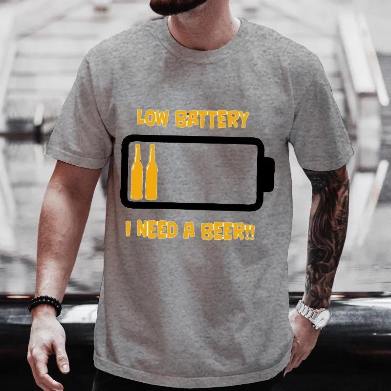 

Men s T Shirt Short Sleeved Tops Clothing Tees Men T-Shirt Black Man T-Shirts Beer and Battery Print Clothes for Men Funny Tees#Color XXXXXL чёрный