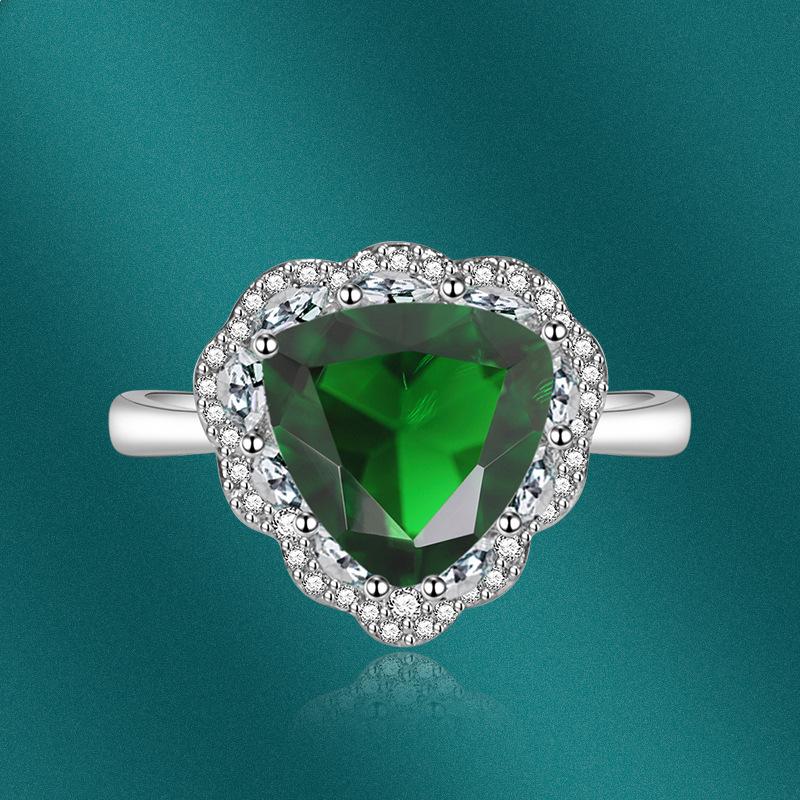 Sace Gems Anel clássico de liga de cobre com zircão, joia feminina, promessa de casamento, presente de festa