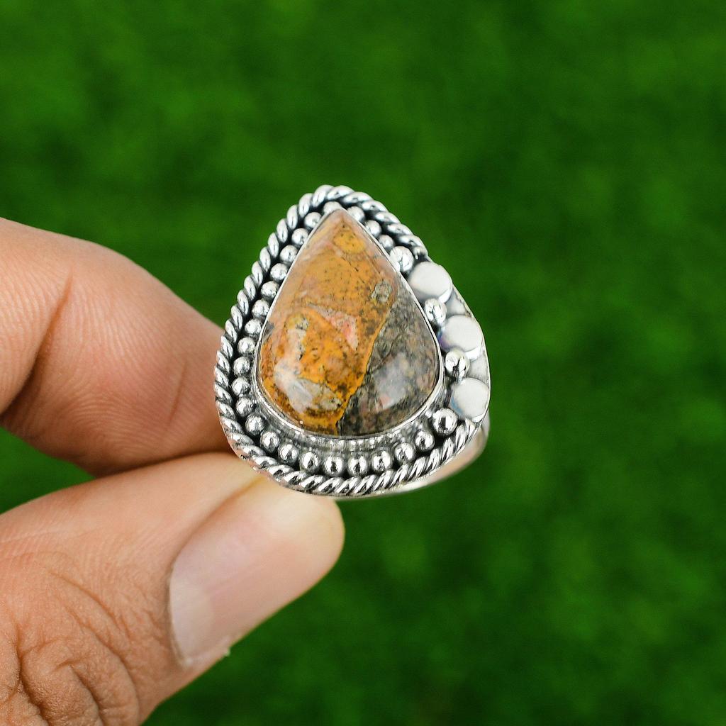 Mothers Day Sale Mookaite Stone Sterling Silver Stackable Art Deco Ring Jewelry