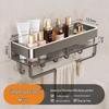 No-Drill Gunmetal Grey Bathroom Storage Shelf