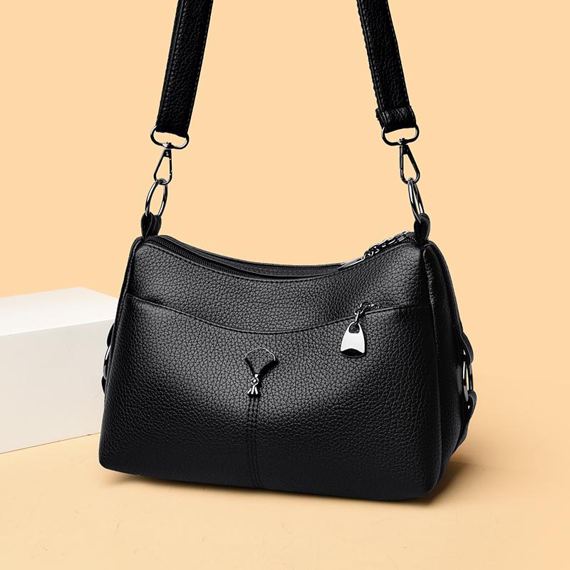 Multi-layer Shoulder Bag Middle-aged Mother Bag PU Messenger Bag