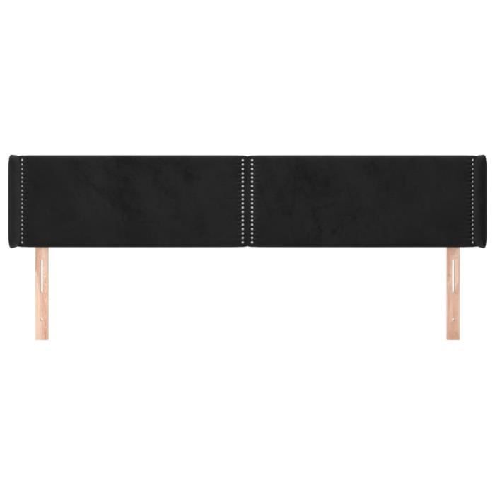 VidaXL Headboard with Ears Black 163x16x78-88 Cm Velvet3118684
