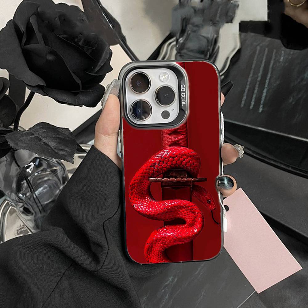 Snake Classic Phone Case For IPhone 16 17 15 14 12 13 Pro Max Black Color Shockproof Cover