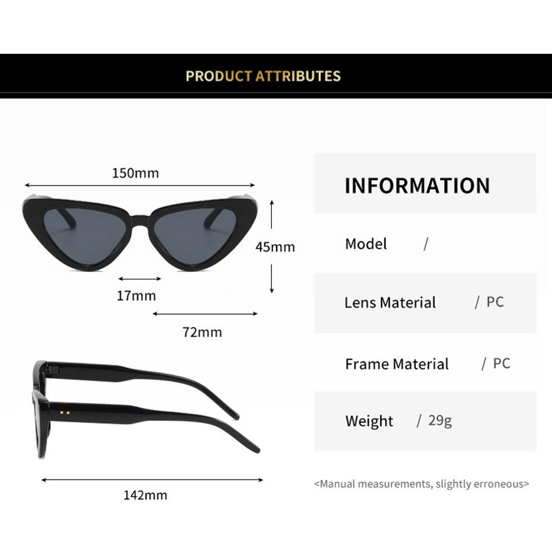 Vintage Brand Designer Triangle Cat Eye Sunglasses Women Sun Glasses For Men Trend Punk Fashion Luxury Rivet Sexy Ladies Shades