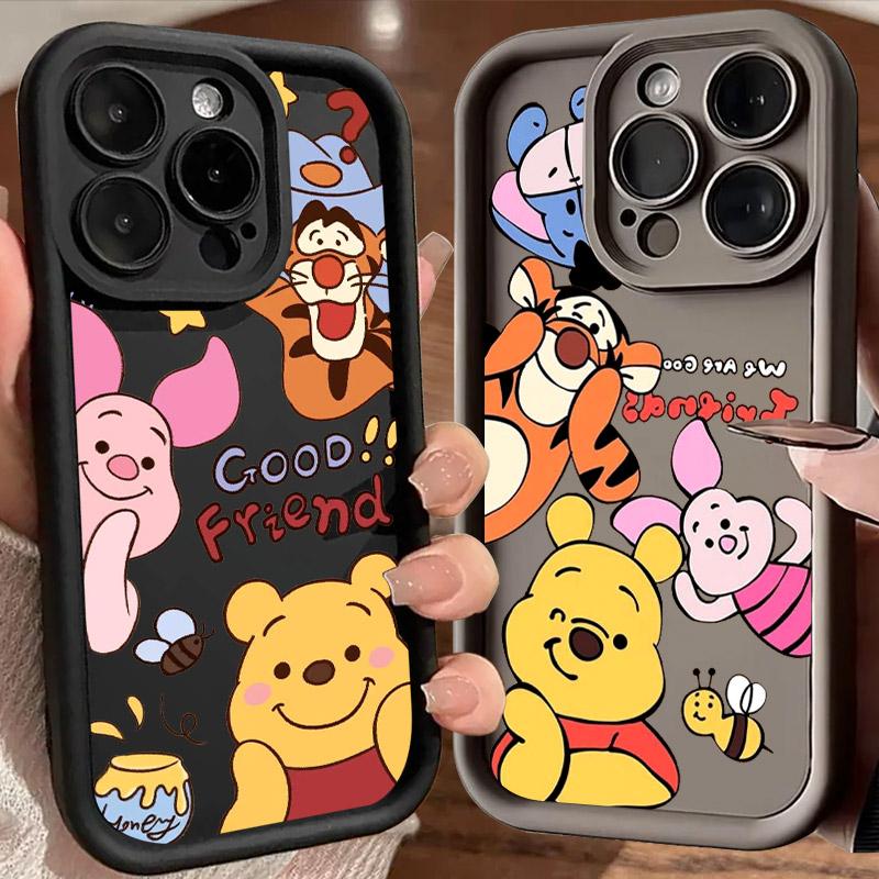 Winnie Pooh Friends Cute Phone Case For iPhone 17E 11 12 13 14 15 16 17 Pro Max Fundas 17 Air Plus 16e Mini Silicone Back Cover
