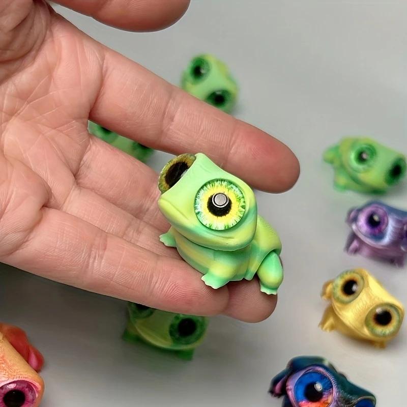 3D-gedruckte Frosch-Autoornamente mit realistischen, farbigen, sich verändernden Augen - Perfekt für Armaturenbrett, Künstler-Schreibtischdekoration