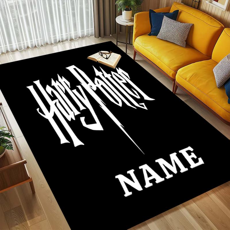 Custom Name Harry Potter Living Room Non-Slip Area Rug Soft Carpet for Bedroom Kids Playroom Sofa Office Home Decor Doormat