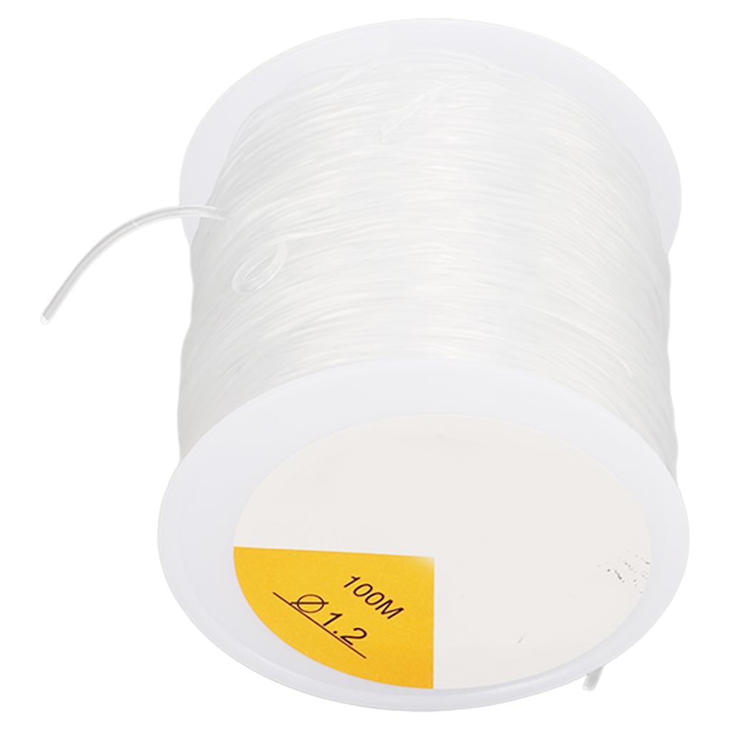 1.2mm Crystal Line String DIY Handcraft Transparent Elastic Round Clear Elastic String with 2 Beads