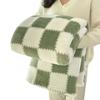 Thick Corals Fleece Grid Blanket Warm Throw for Home Travel Sturdy Machine Washable Polyester