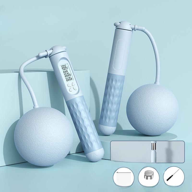 Skipping Rope Intelligent Cordless Counting Load-bearing Steel Wire Rope Student Sports Goods Big Ball Skipping Home Fitness Rope.