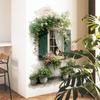 Faux Window with Potted Plants Flowers Wall Sticker Removable Self-Adhesive for Living Room Bedroom Background Wall Decor Art