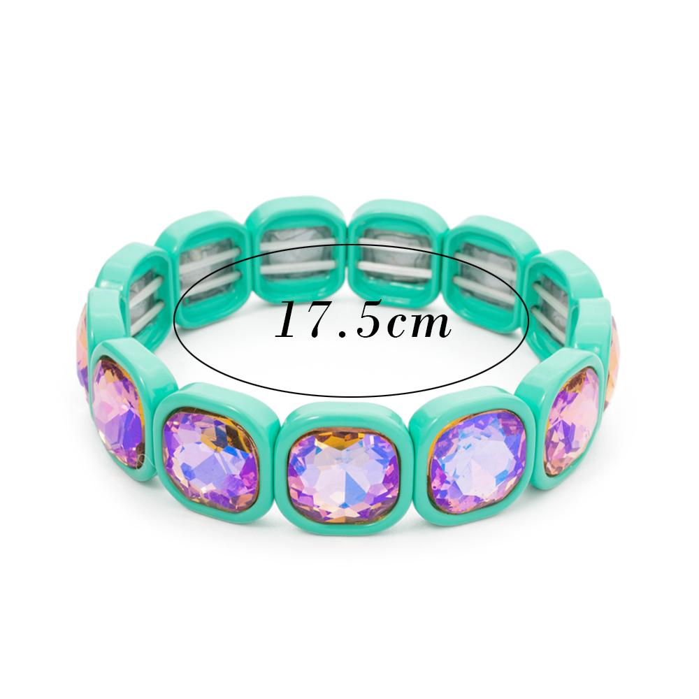 Fashion Trendy Zinc Alloy Beaded Crystal Rhinestone Elastic Unisex Stretch Bracelet Wedding Party Jewelry Gift 17.5cm&01 жёлтый
