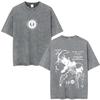 Anime Death Note Ryuk Yagami Light Vintage gewaschenes T-Shirt Herrenbekleidung Baumwoll-T-Shirt Mode Kurzarm-T-Shirts Streetwear