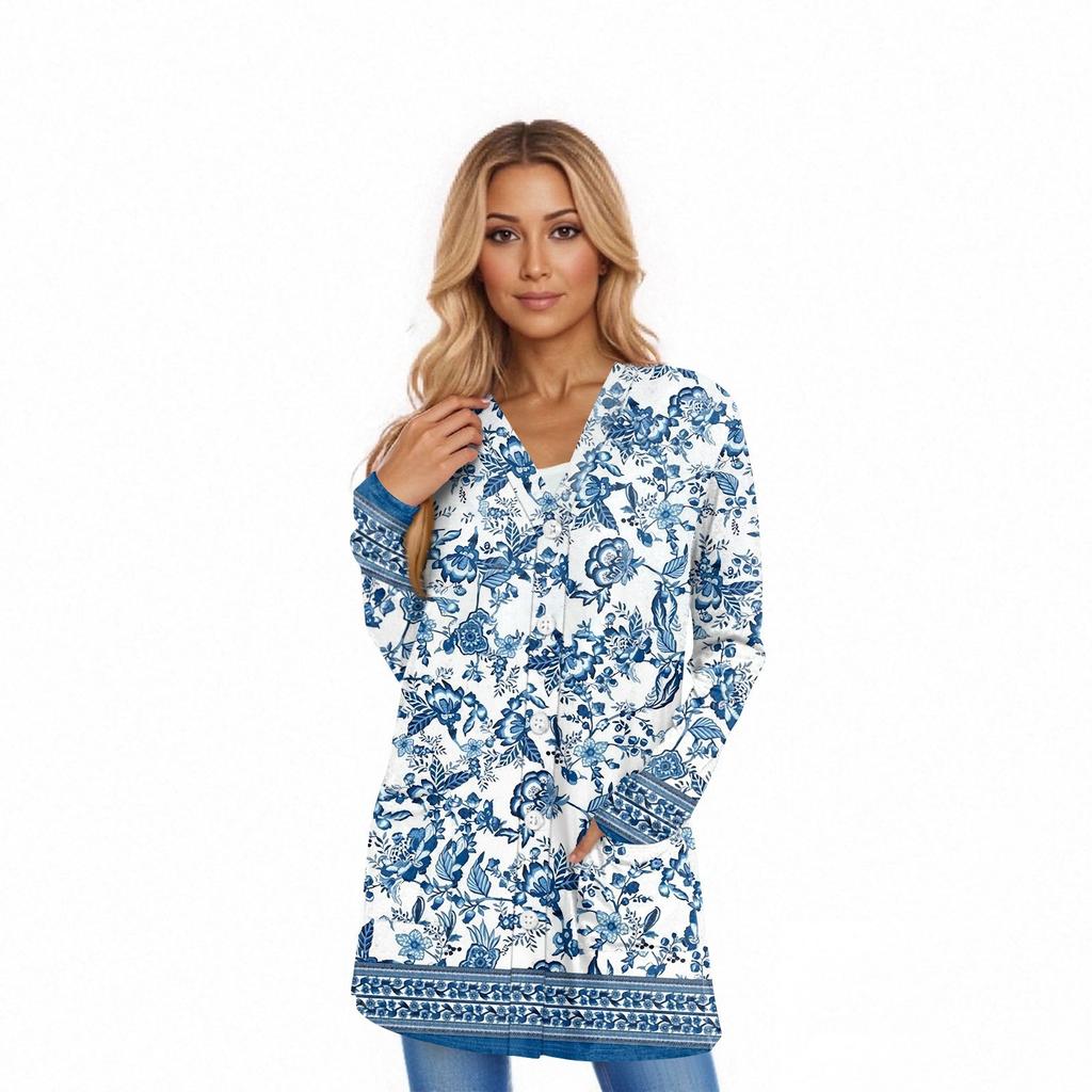 Women's Long Sleeve Cardigan Casual Jacket With Pockets Top