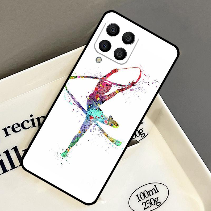Gymnastics Watercolor Printing Case For Samsung Galaxy M33 M53 M13 M15 M35 M55 M32 M16 M36 M56 M54 M20 M52 M34 M14 M11 M31