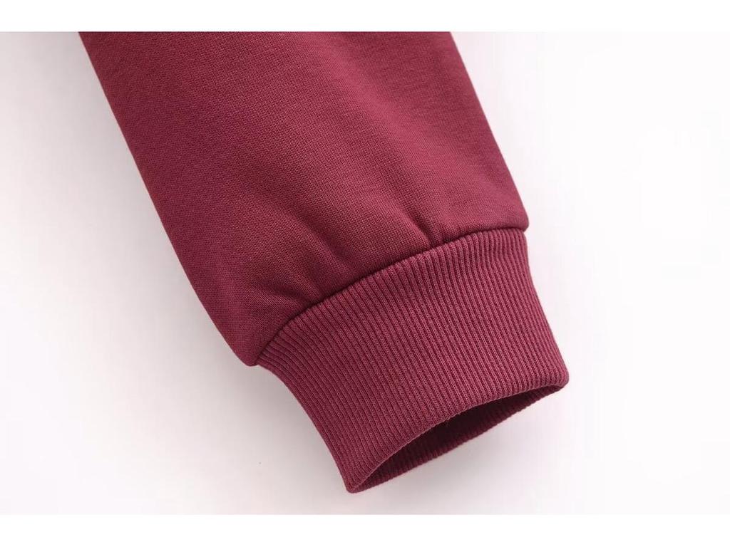 TAOP&ZA Women's Letter Print Velvet Sweatshirt Set - Early Spring Collection