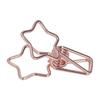 100pcs Star   Clips Cute Cartoon Hollow Strong Clamping Force Sturdy Metal Paper Clamps for   Account Tickets