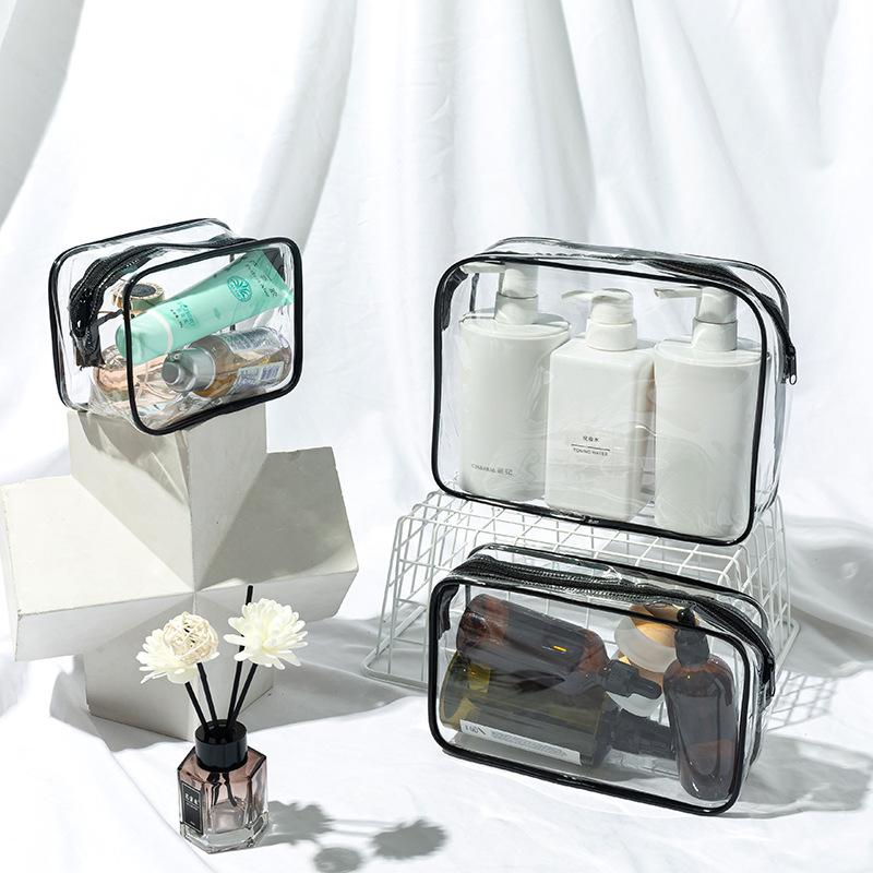4pcs/set Transparent Zipper Makeup Bag Organizer Box Men Women Travel Clear Cosmetic Bag Waterproof Toiletry Wash Make Up Bags