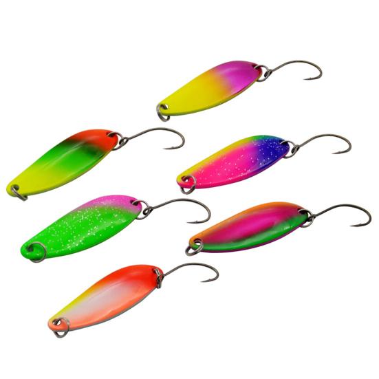 6Pcs 5g/4cm Colored Sequins All Water Universal Sharp Hook Increase Rate Angling Willow