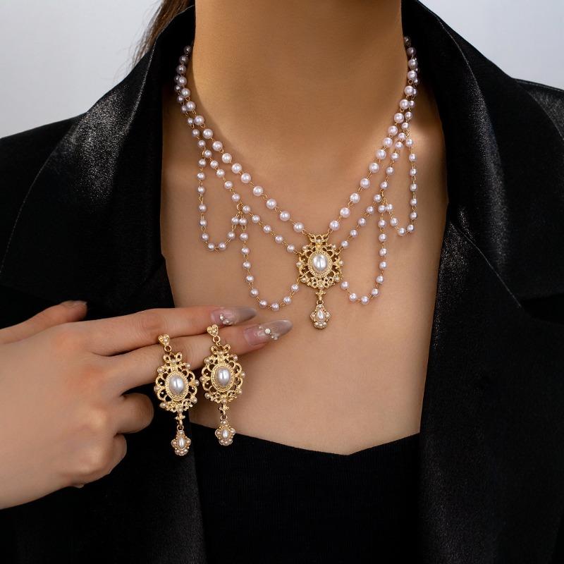 Meier New Arrivalfashion Palace Style Pearl Eleganceelegant Retro Women's Jewelry Suit
