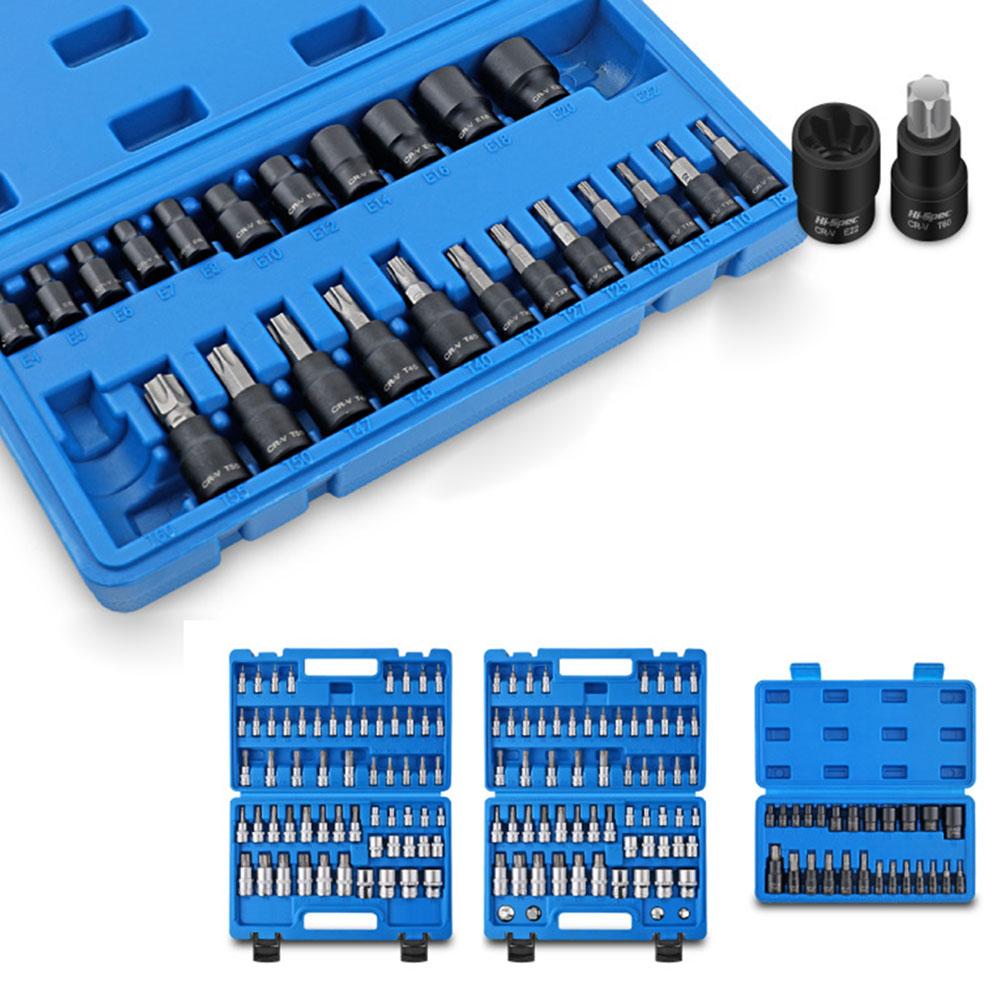 

25 piece socket wrench set with comprehensive sizes of T type star bits and E type hexagon sockets for mechanic toolkits China Mainland