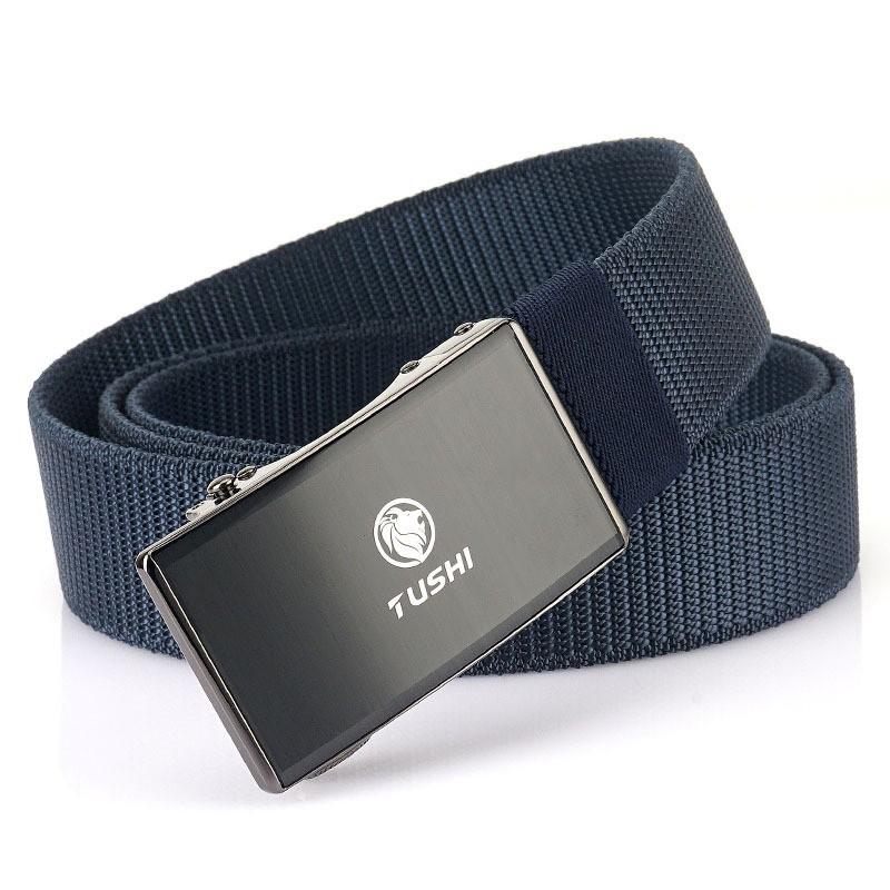 3.5CM Elastic Automatic Buckle Nylon Belt Casual All-matching Men's Canvas Pants