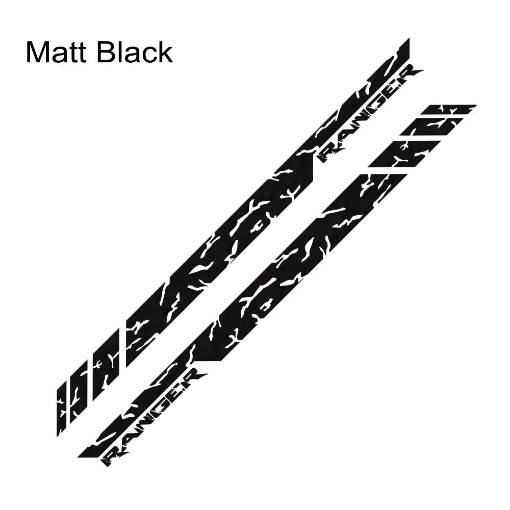 2PCS Car Door Side Stripe Stickers For Ford Ranger Tremor XLT Raptor Black Edition Wildtrak Tuning Auto Accessories Vinyl Decals