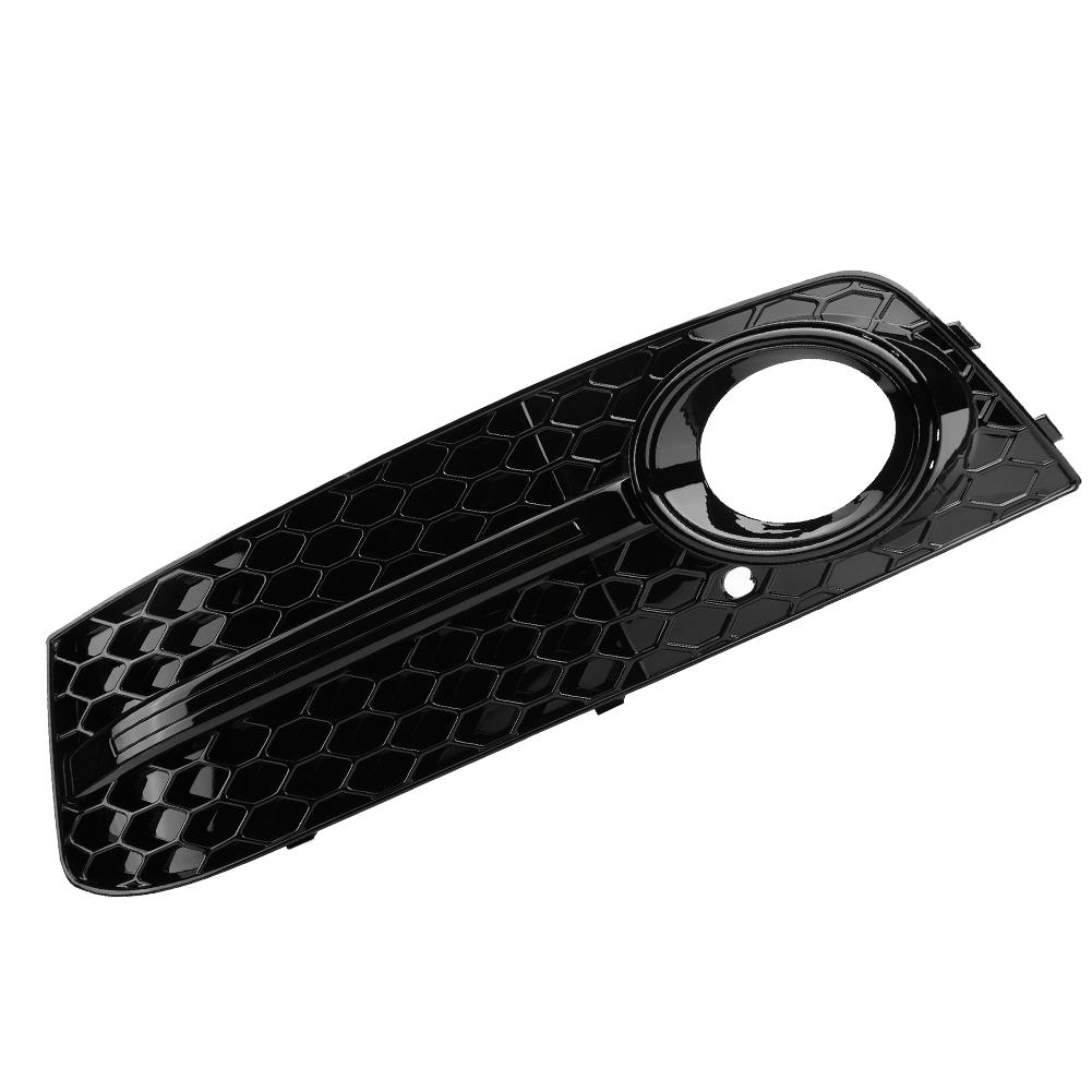 Glossy Black Front Bumper Fog Light Grilles, 2pcs with ABS Material, Lightweight and Colorfast for B8 2009 to 2012, Anti Scratch, Dust Proof