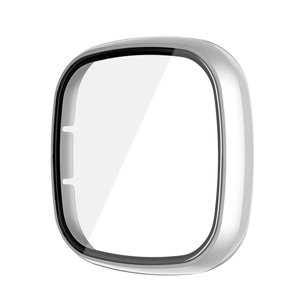 Glass+Case Full for Fitbit Versa 3 Protective Case Screen Protector Hard PC Matte Bumper Shell for Fitbit Sense All-Around Cover