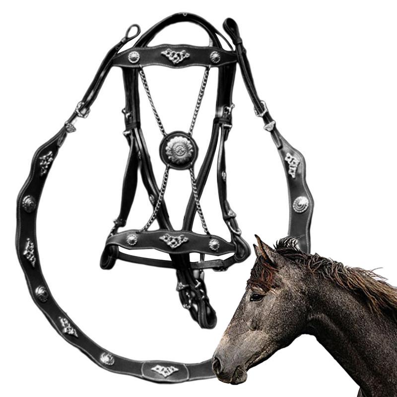 Cabestros y cuerdas guía para caballos Cabestros y cuerdas guía de cuero sintético Cabestros ergonómicos y cómodos sin ataduras con hebilla de metal
