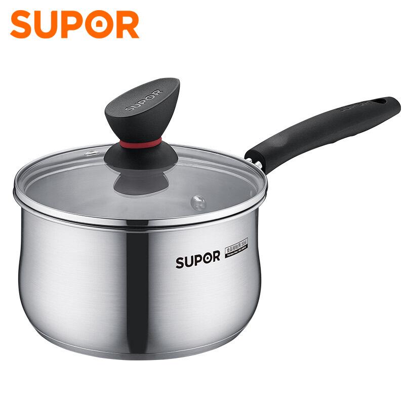 Supor 304 Stainless Steel Non-stick Milk Pot for Babies and Toddlers, Ideal for Cooking Noodles and Frying.