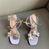 Damesandaler Sommerfugl Høye Hæler Pumps Damesko Hvit Sandal Engros Original Sommer 2025 Komfortabel Kvalitet Designer