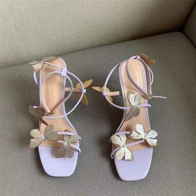 Fashion Women's Sandals Butterfly High Heels Pumps Ladies Shoes White Sandal Wholesale Original Summer 2025 Comfortable Quality Designer