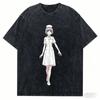 Haru Nanakusa Print T-shirt Call Of The Night Clothing Men Women Short Sleeve Tshirts Vintage Washed T Shirt Cotton Streetwear