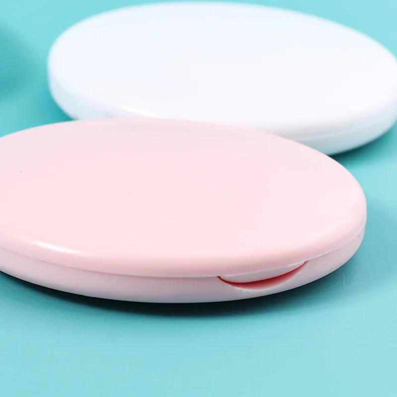 Round Folded Double Sided Mirror Wholesale Cute Mini Clamshell Student Portable Dressing Pocket Diy Small Mirror