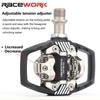 RACEWORK MTB Bike Lock Pedal For Shimano SPD System Nylon Body + Chrome Molybdenum Steel Core Double-sided Locking Footrest