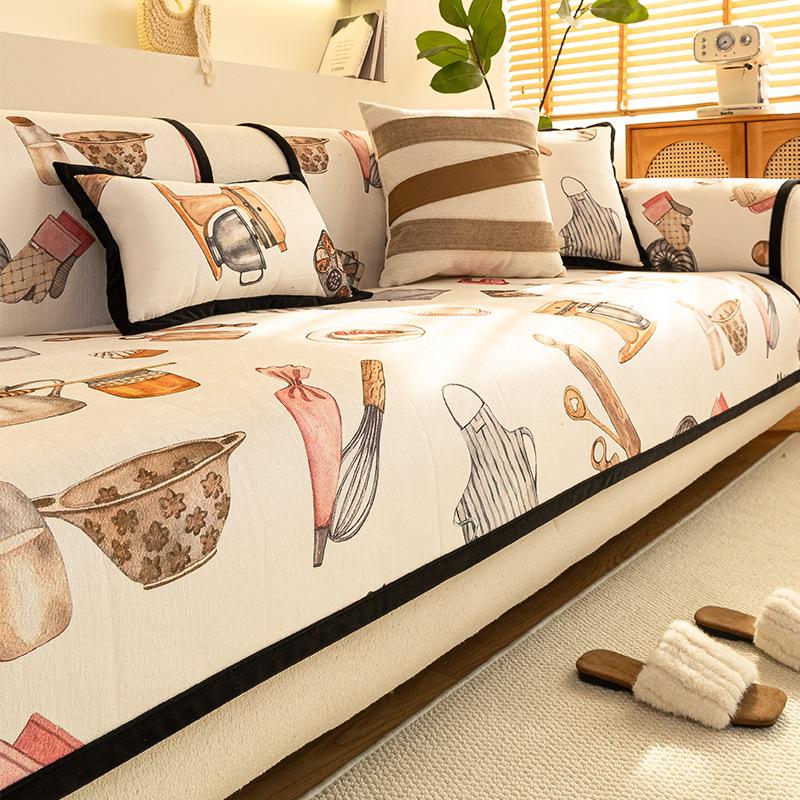 

New Sofa Cushion Universal Fixed Non-Slip Seat Cushion Anti-Cat Scratch Leather Armrest Special Cover Towel 70*70cm