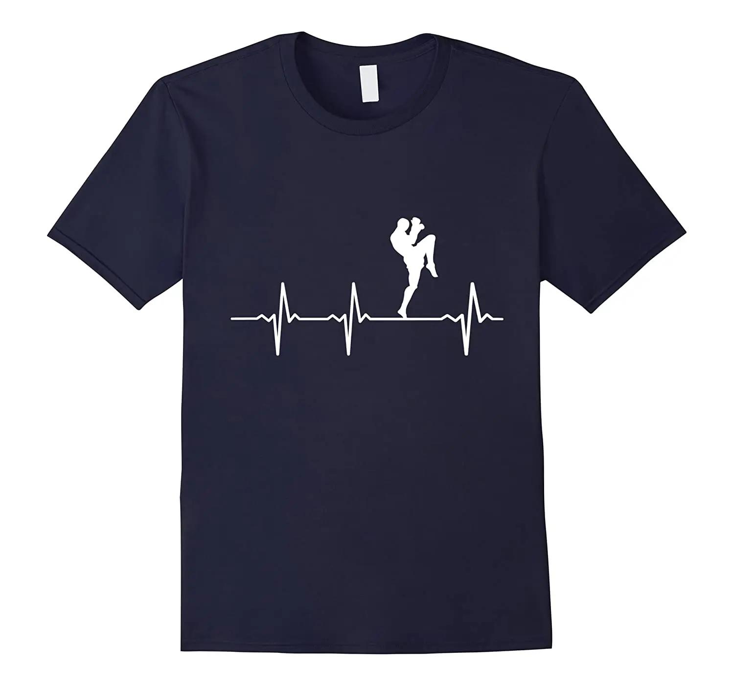

Muay Thai Heartbeat TShirt Summer Cotton Short Sleeve ONeck Mens T Shirt New S3XL 4XL