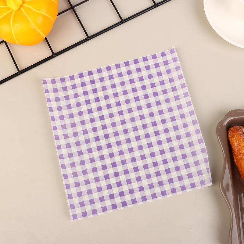 50Pcs Food Waxed Paper Oil-Proof Wax Paper Bread Sandwich Burger Fries Macarons Packaging Kitchen Baking Tool Packaging Decor