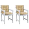 Vidaxl Low Back Chair Cushions, 2 Pcs, Beige Melange