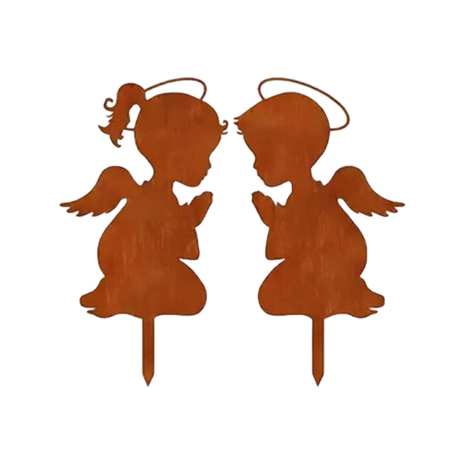 

Metal Wall Art Angel Wings Sculpture Decorative Home Indoor Outdoor Hanging Ornament Durable Rust-Resistant Design One Size