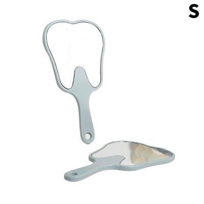 1Pc Dental Mouth Mirror Tooth Shaped Mirror Handheld Unbreakable Plastic Makeup Mirror Dental Accessories Dentist Gift