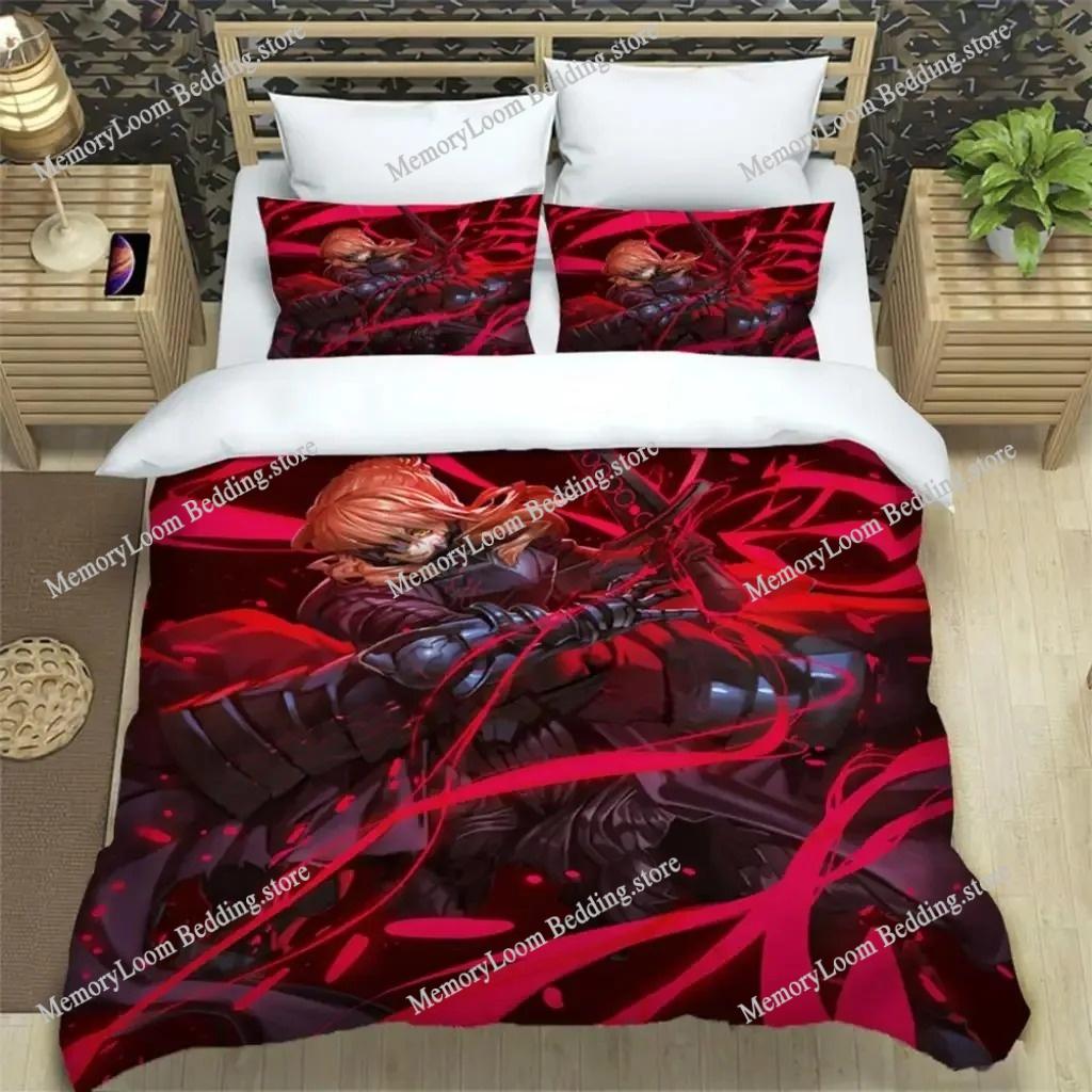 3D Print Colorful Fate Stay Night Bedding Set Boys Girls Twin-Queen-King Size Duvet Cover Pillowcase Bed Kids Adult Soft Cozy