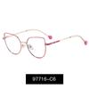 MS 97716 2024 New Kids Cat Eye Metal Thin Frame Children Optical Anti-Blue Light Glasses Eyewear Colorful Design Custom Logo