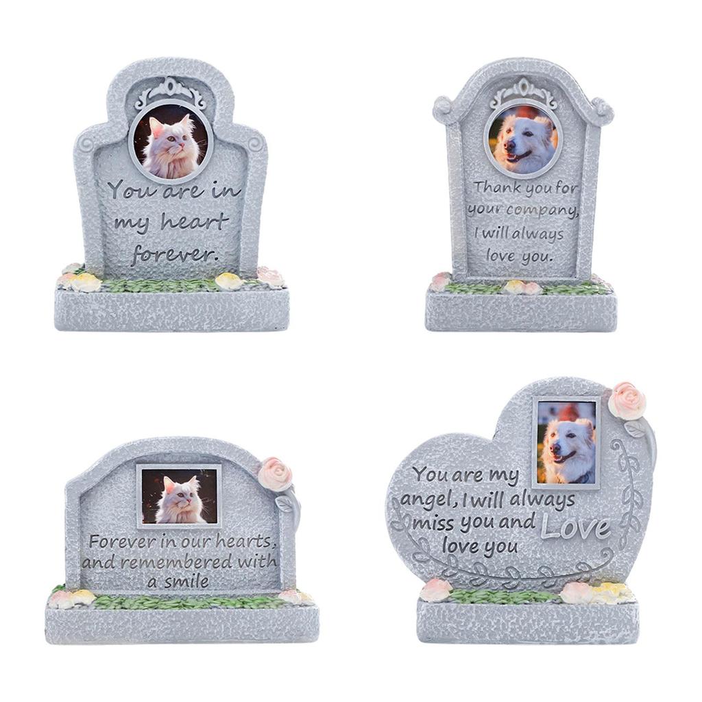 Memorial Monument for Pet Pet Tombstones Resin Weatherproof Pet Grave Marker Cat Memorial Headstone for Patio Outside Yard