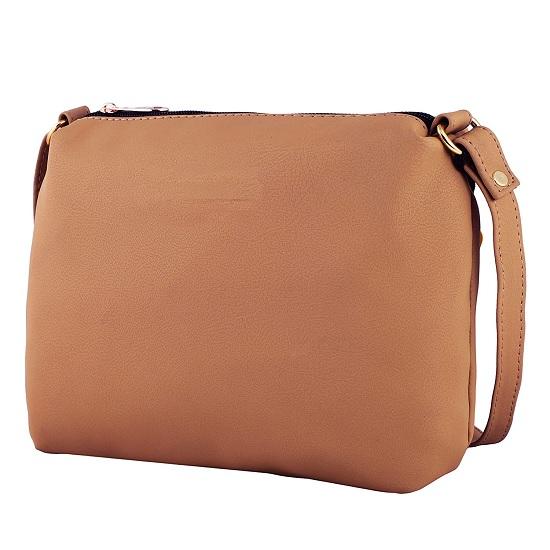 Noora Tan Leder Damen Umhänge- und Handtasche