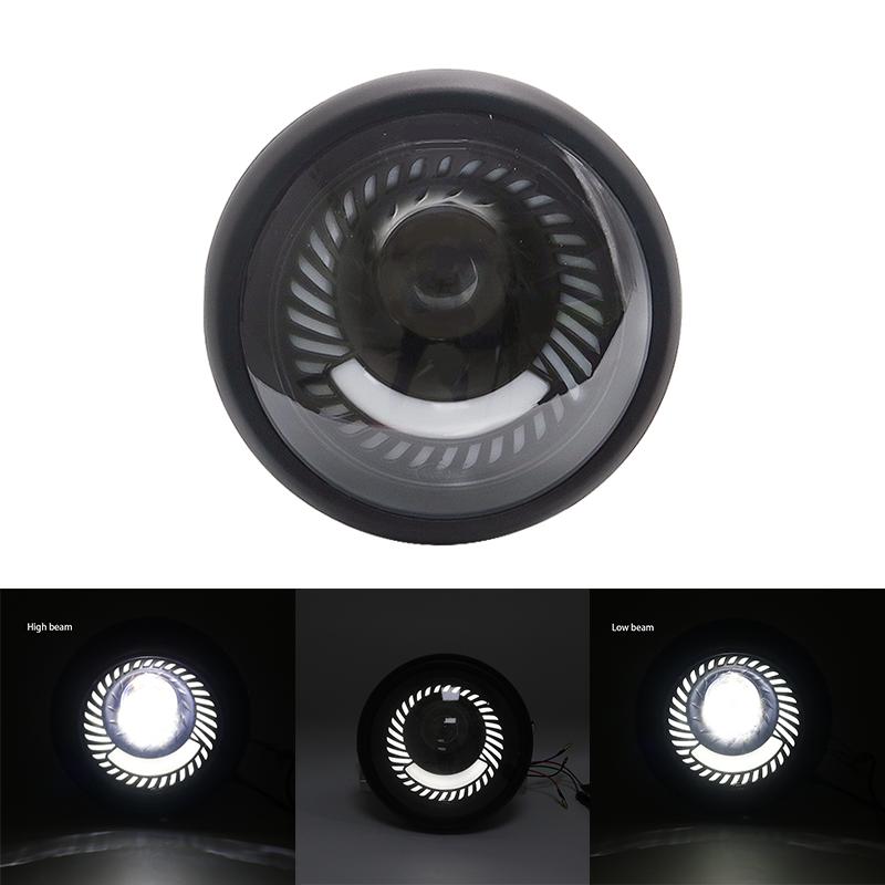 6.5 Inch Vintage Cafe Racer Led Headlight Hi/lo Beam Universal For Harley Sportster Softail Chopper