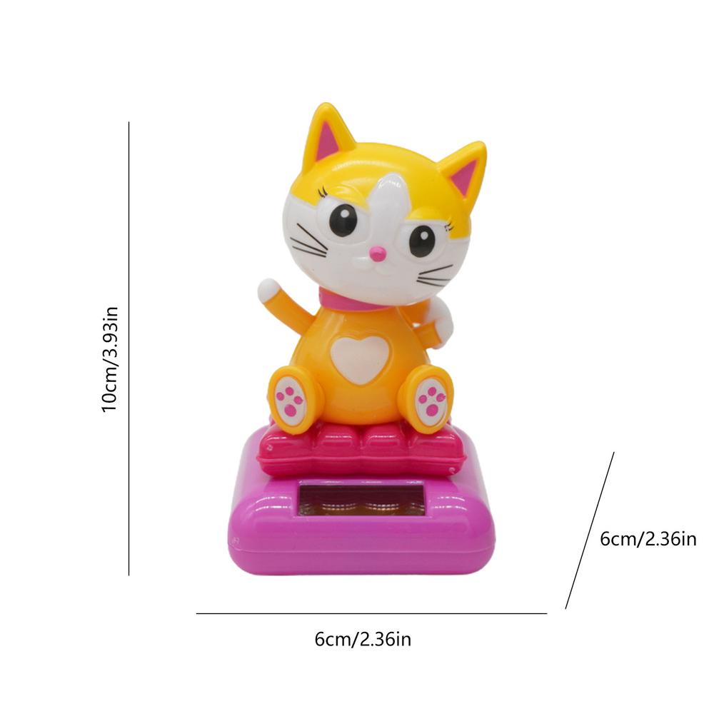 Lucky Cat Cat Fortune Decor Ornaments Bobblehead Cat Figurines Vivid And Lovely Solar Powered Lucky Cat Car Decoration
