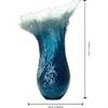 Ocean Wave Small Vase Resin Crafts Ocean Wave Vase Decoration Ocean Series Blue Home Decoration
